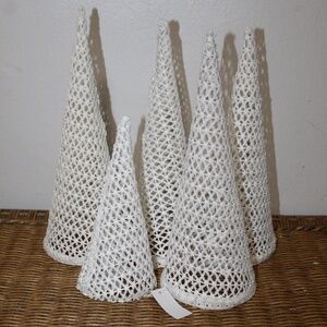 West Elm. Fabric Cones Trees Open Bottom. Set of 5